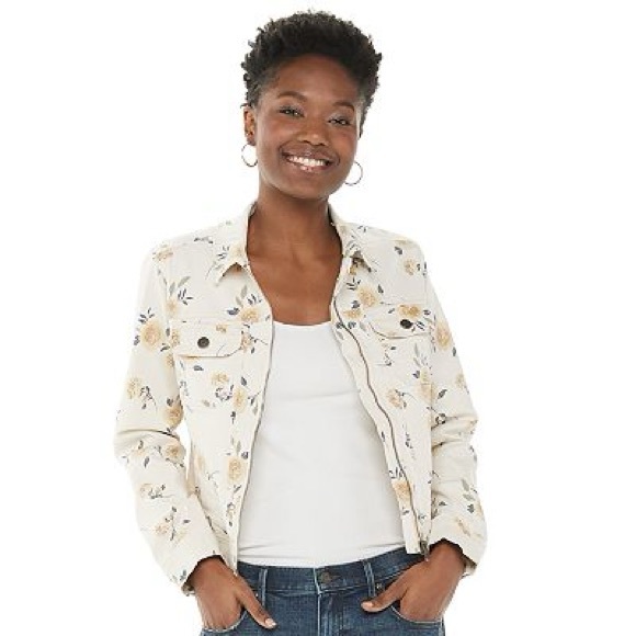 Women's Sonoma Goods For Life Front Zipper Floral Spring Jacket - Picture 1 of 8